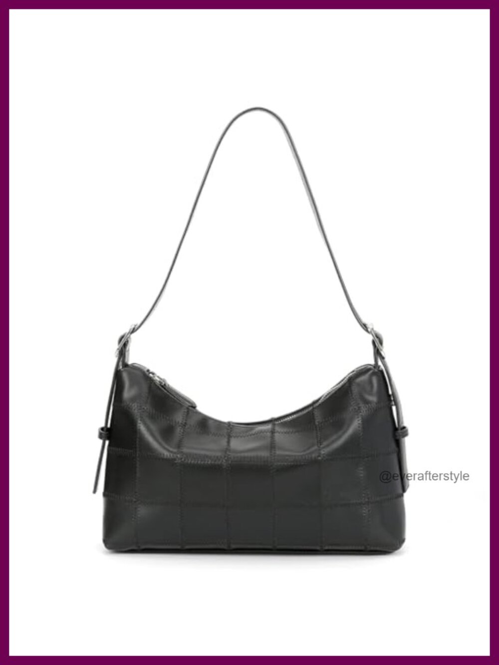 Faux Leather Checkered Shoulder Bag Crossbody Tote Adjustable Strap